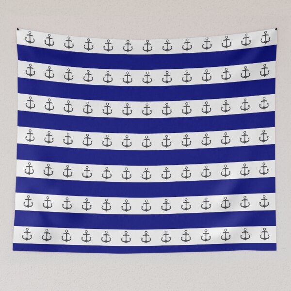 Item preview, Navy Stripes and Anchor Pattern designed and sold by cadinera.