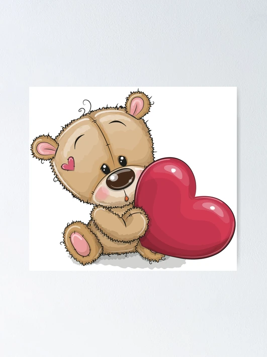 Teddy bear with heart cartoon online