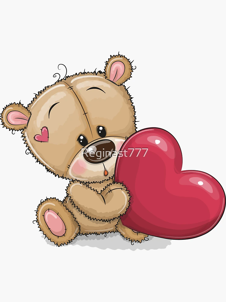 Teddy bear best sale with heart cartoon