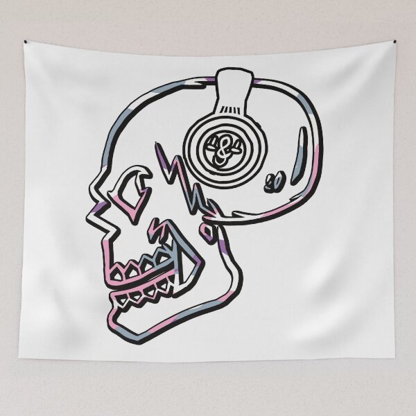 Item preview, Skeleton Skull Skull Pink Gray Headphone designed and sold by Shirtilike.