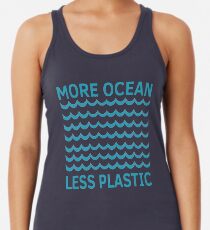 Mehr Ozean weniger Plastik-Türkis-Welle Racerback Tank Top