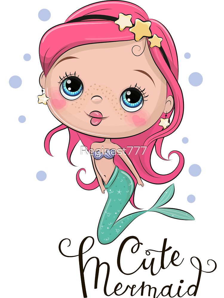 Cartoon Mermaid with pink hair Cartoon Mermaid with pink hair
