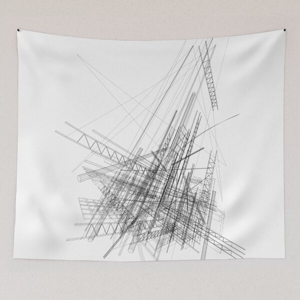 Item preview, Architecture Abstract Geometric graphic black lines Design designed and sold by Pointit.