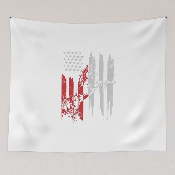 Item preview, Flag riding horse western riding gift cowboy rodeo designed and sold by Mic Designs.
