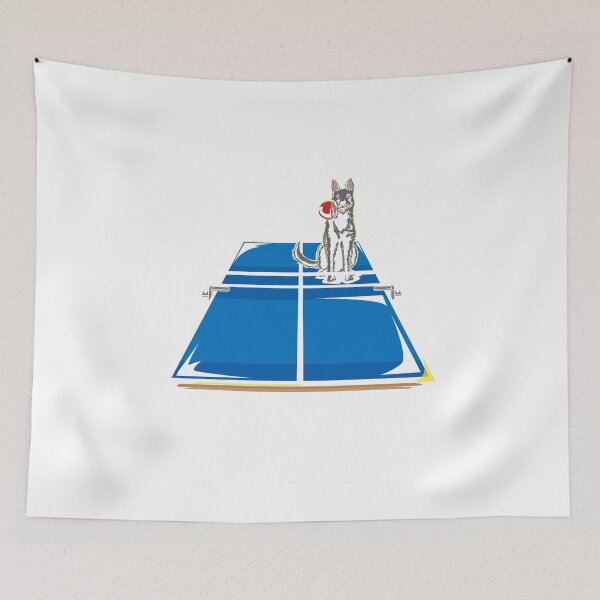 Item preview, Guarding dog companion table tennis sport gift designed and sold by Mic Designs.