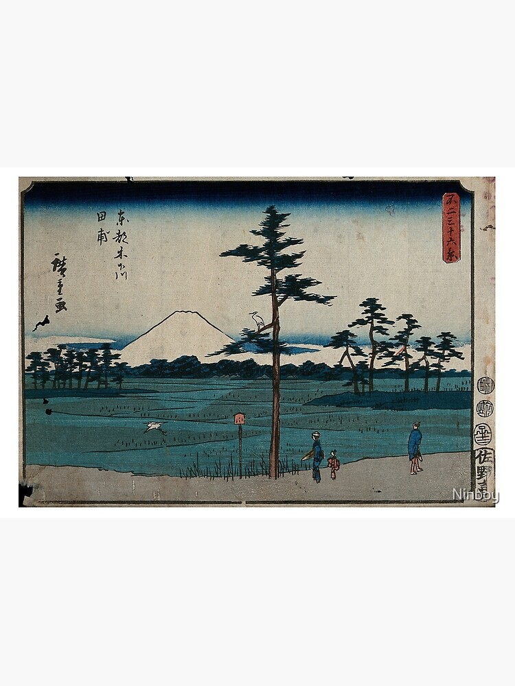 Hiroshige - 36 Views of Mount Fuji (1852) - 24: Field in Kinegawa by Ninboy