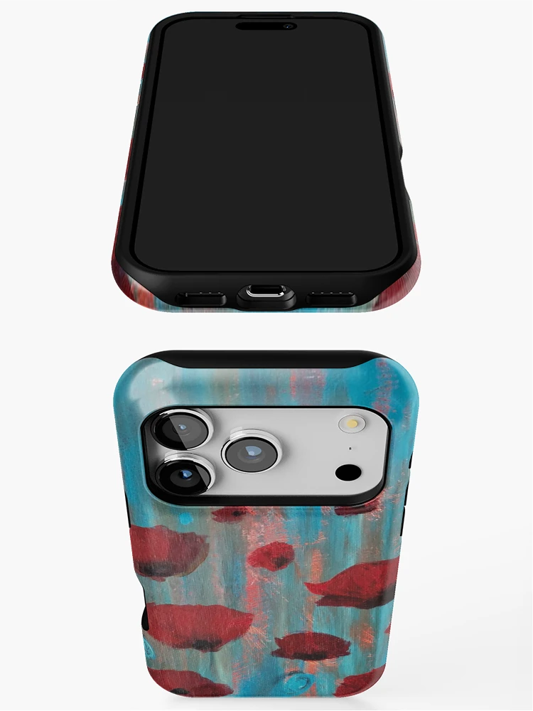 Aperçu 3 sur 4. Coque iPhone avec l'œuvre Coquelicots Rouges créée et vendue par AndreeDesign.