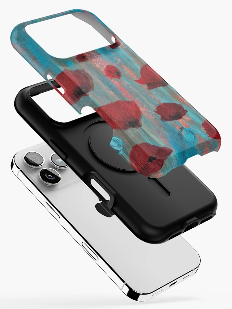 Aperçu 2 sur 4. Coque iPhone avec l'œuvre Coquelicots Rouges créée et vendue par AndreeDesign.