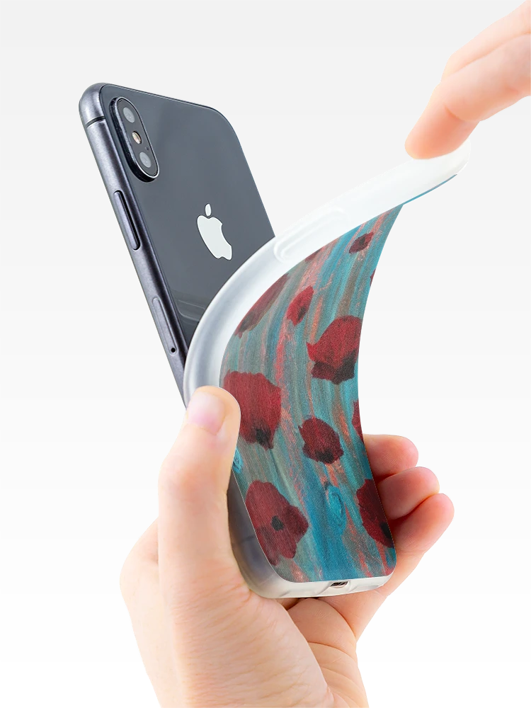 Aperçu 4 sur 5. Coque iPhone avec l'œuvre Coquelicots Rouges créée et vendue par AndreeDesign.