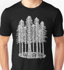 Coastal Redwoods Cathedral Ring Sketch - White Unisex T-Shirt