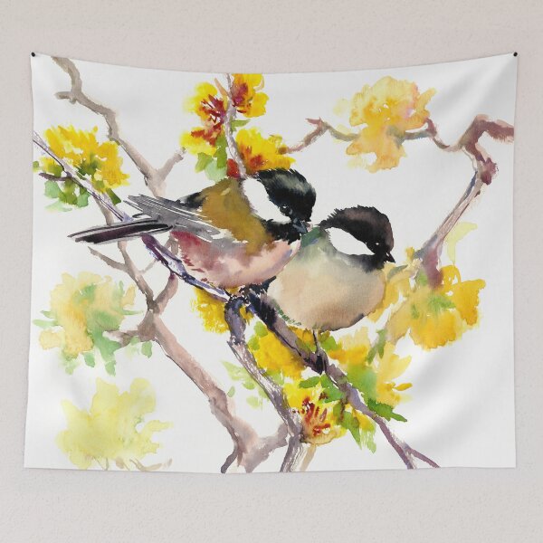 Item preview, Birds in The Spring, Beutiful Cute bird art, design designed and sold by surenart.