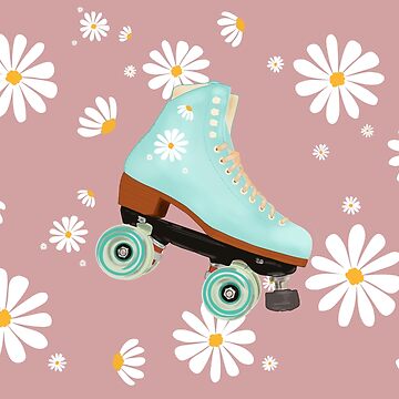 Retro green pastel roller skate Sticker for Sale by MimieTrouvetou