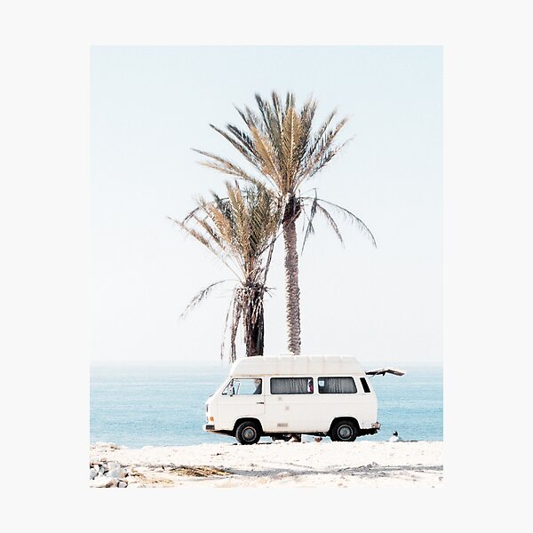 Item preview, Coastal, Travelling car, Palms, Beach art Sea, Ocean, Fashion art, Modern art, Wall art, Print, Minimalistic, Modern designed and sold by juliaemelian.