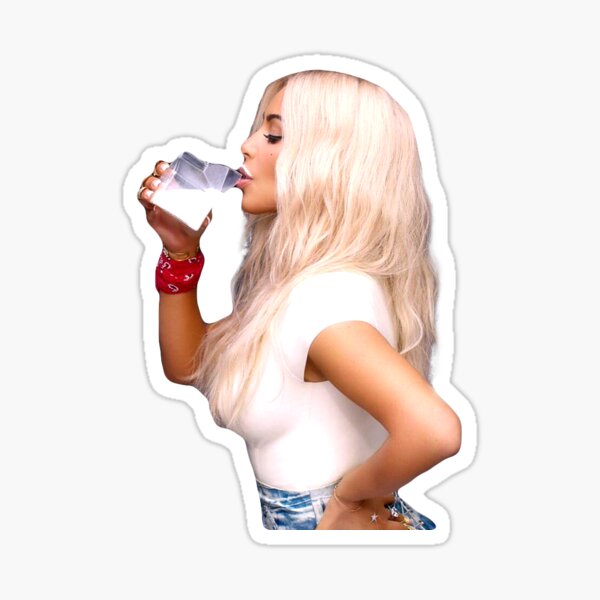 Kim K drinking Milk Sticker