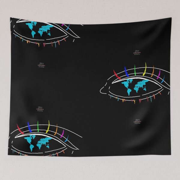 Item preview, the world in the eye with colorful eyelashes designed and sold by itsJOUY.