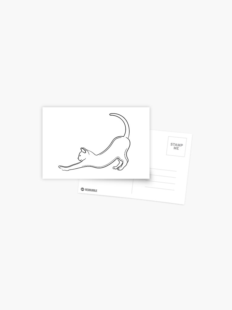 Featured image of post Stretching Cat Line Drawing - Adorable cute cat stretching body.