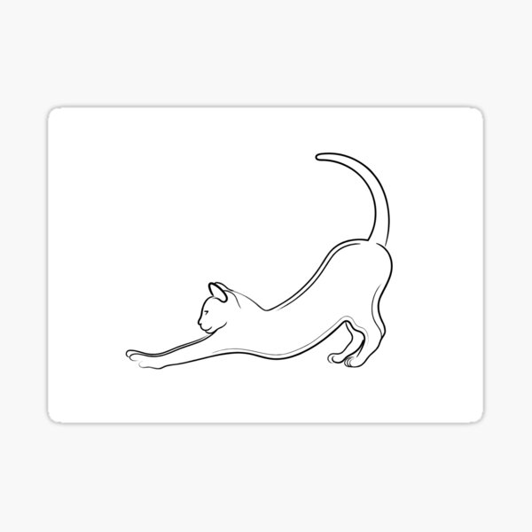 Artikel-Vorschau von Katze, die Strichzeichnung ausdehnt, designt und verkauft von Adam Regester.