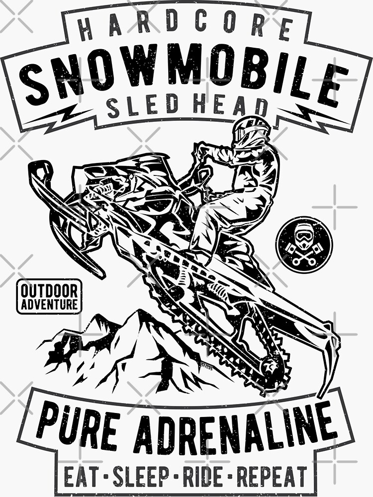 Snowmobile Riding Sled Head Sticker for Sale by offroadstyles