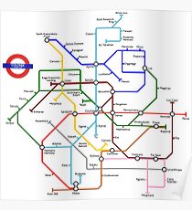 Elite Dangerous Colonia Handelsrouten im Londoner U-Bahn-Format Poster