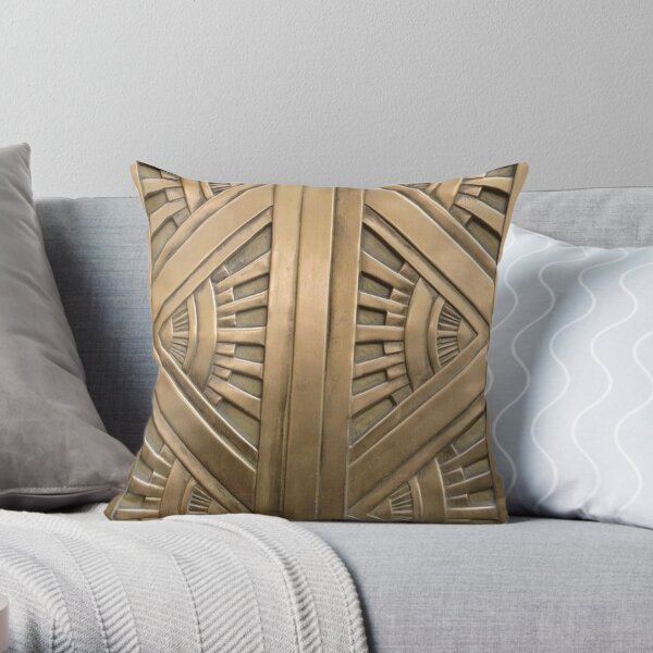 Art deco,vintage,elegant,chic,1920 era,bronze,beautiful,the great gatsby Throw Pillow
