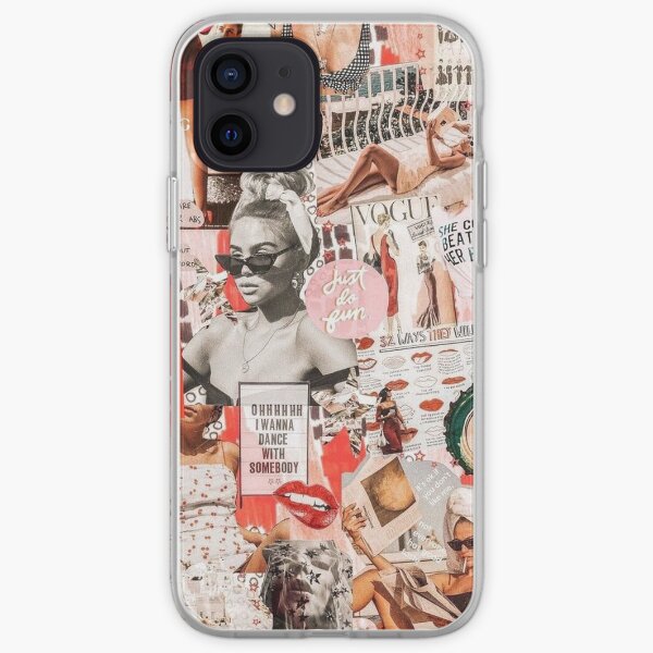 red retro collage iPhone Soft Case