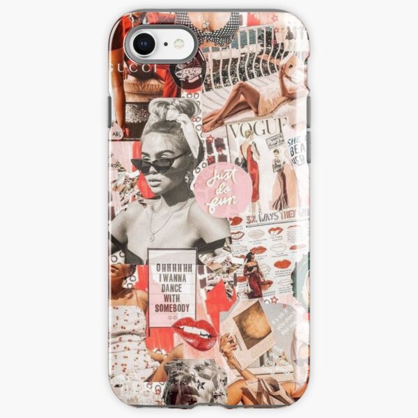 red retro collage iPhone Tough Case