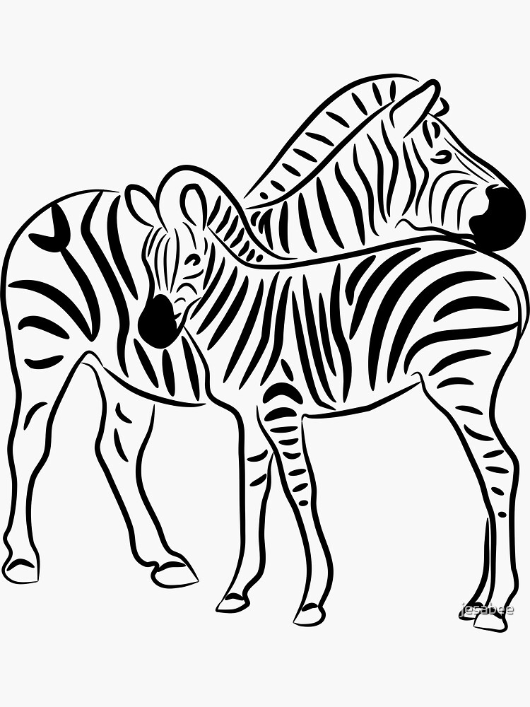 Zebra Parent And Foal Sticker For Sale By Jesabee Redbubble