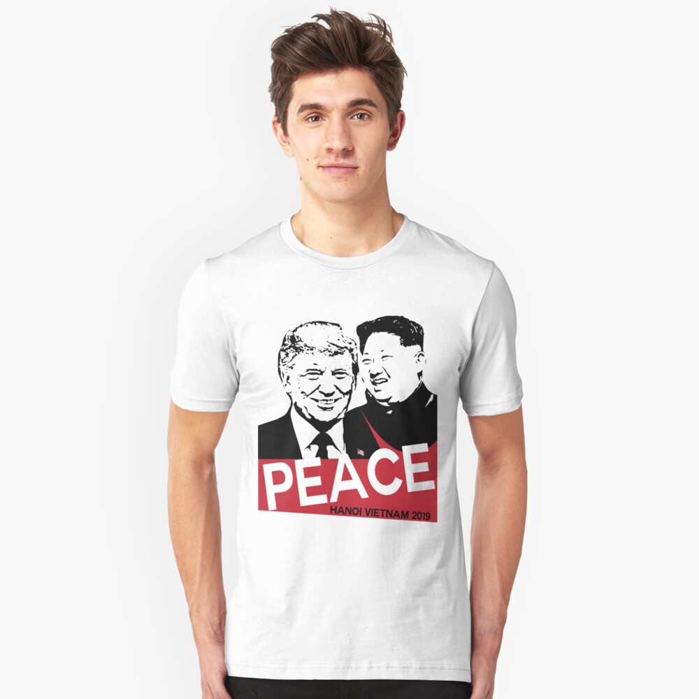 PEACE Summit 2019 President Trump Kim Jong un Slim Fit T-Shirt