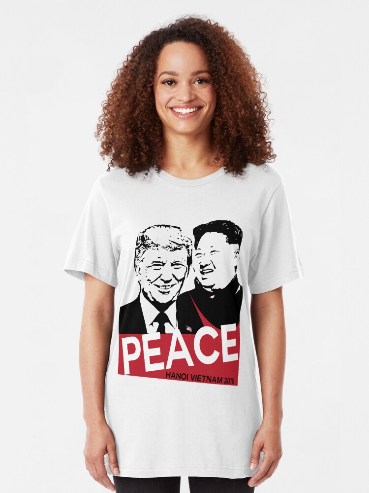 Alternate view of PEACE Summit 2019 President Trump Kim Jong un Slim Fit T-Shirt