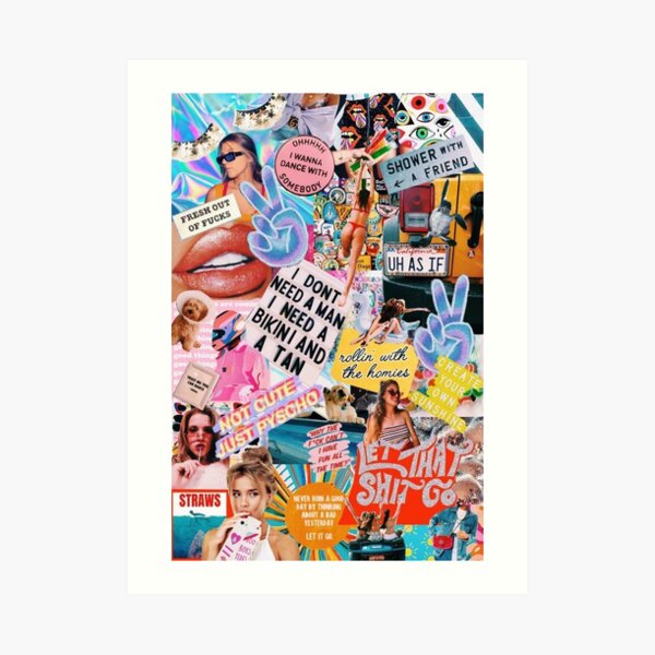 retro summer collage Art Print