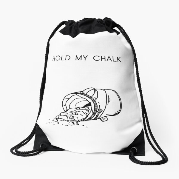 Item preview, Hold my chalk climbing/bouldering chalk bag illustration designed and sold by Foot Swap.