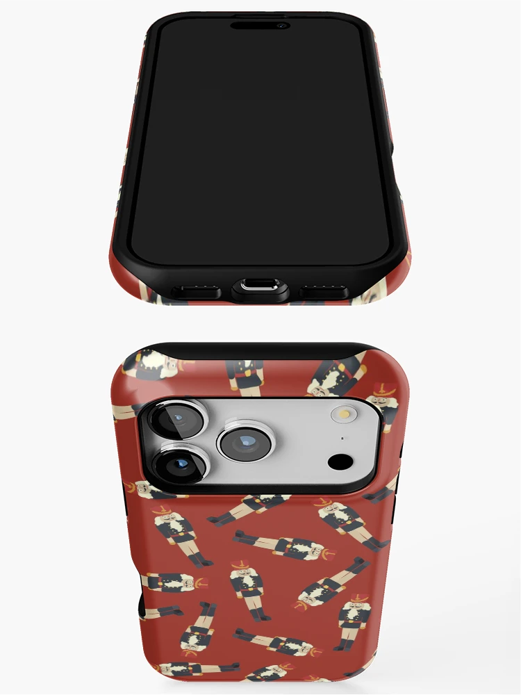 Thumbnail 3 of 4, iPhone Case, Red Nutcracker Pattern designed and sold by Sandra Hutter.