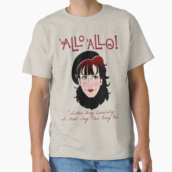 Vista previa del artículo con la obra «Allo Allo, Michelle (de la resistencia) Dubois, "escuchen con mucho cuidado, solo lo diré una vez"», diseñado y vendido por djdna.