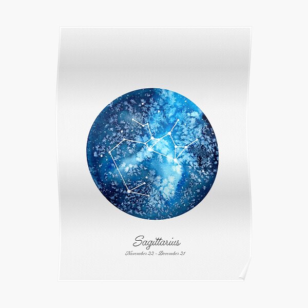 Sagittarius Constellation | Star Sign | Watercolor Poster