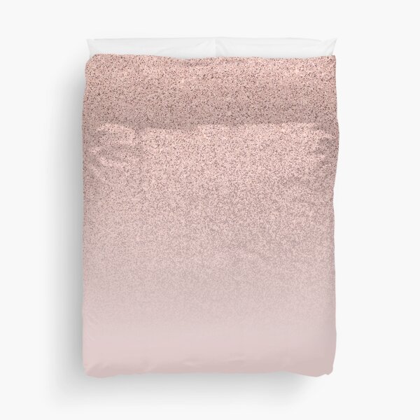 Trendy Modern Rose Gold Glitter Ombre Blush Pink Duvet Cover