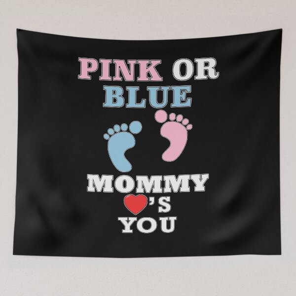 Artikelvorschau, Rosa oder blaue Mama liebt dich Mutter-Geschlecht decken Babyparty auf entworfen und verkauft von arcadetoystore.