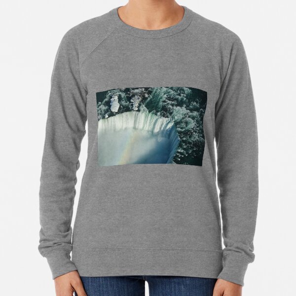 Flying Over Icy Niagara Falls Lightweight Sweatshirt