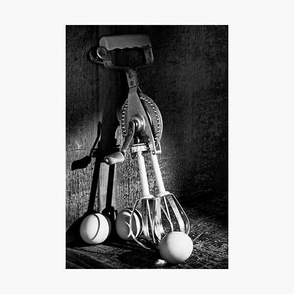 Egg beater in black @ white Photographic Print