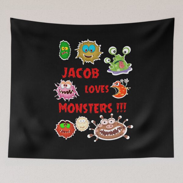 Item preview, Jacob loves monsters in black  designed and sold by Attiva.