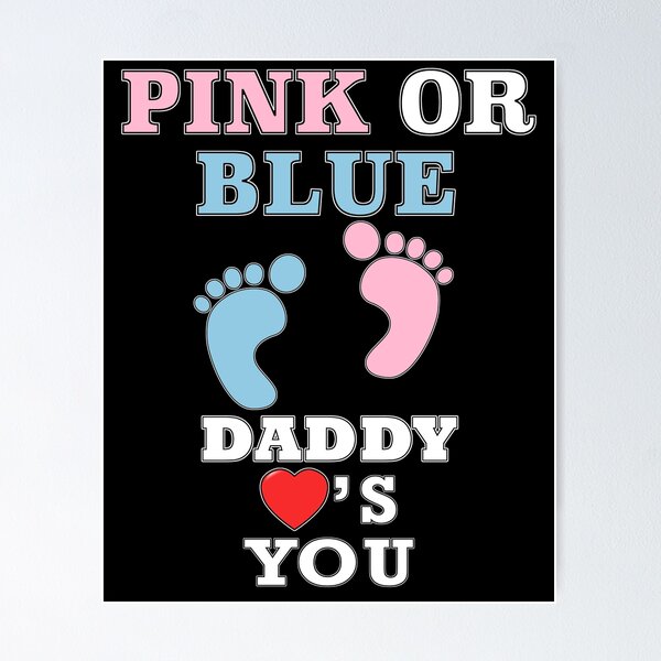Item preview, Pink Or Blue Daddy Loves Heart You Gender Reveal Baby Shower  designed and sold by arcadetoystore.
