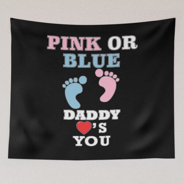 Item preview, Pink Or Blue Daddy Loves Heart You Gender Reveal Baby Shower  designed and sold by arcadetoystore.