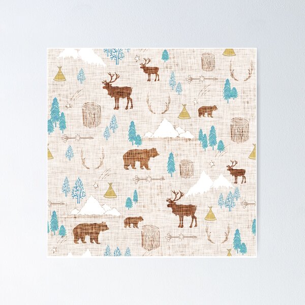 Item preview, Woodland on Brown Linen designed and sold by AnissaCraig.
