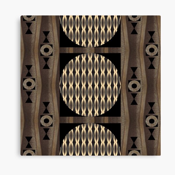 Primal Patterns in Gold and Brown and Black Canvas Print