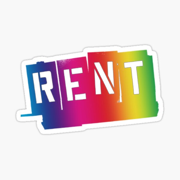 Rainbow Rent Musical Logo Sticker By Artsyandinspire Redbubble