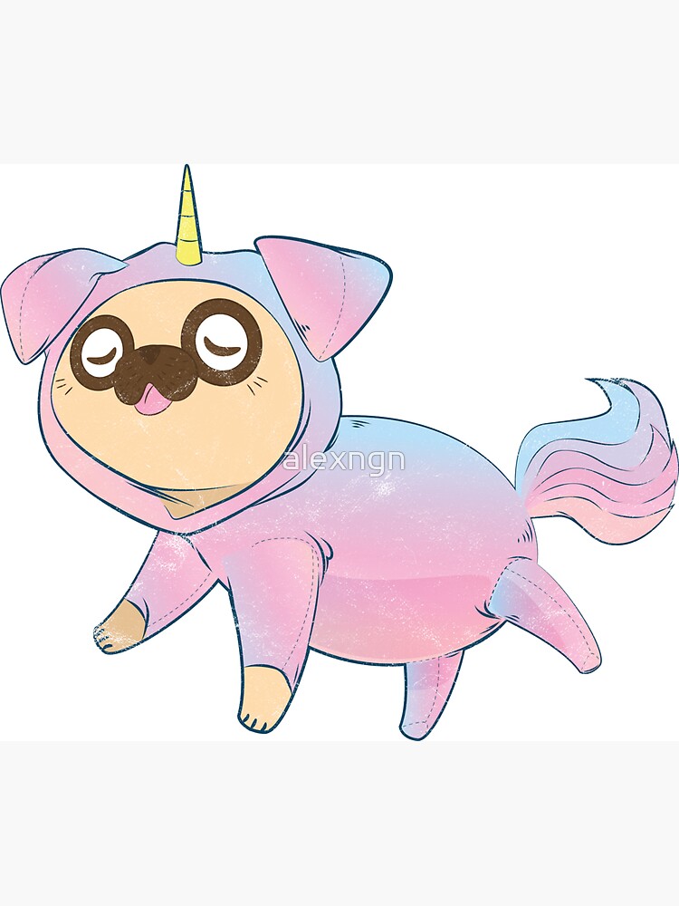 Dog Pug in Unicorn Costume