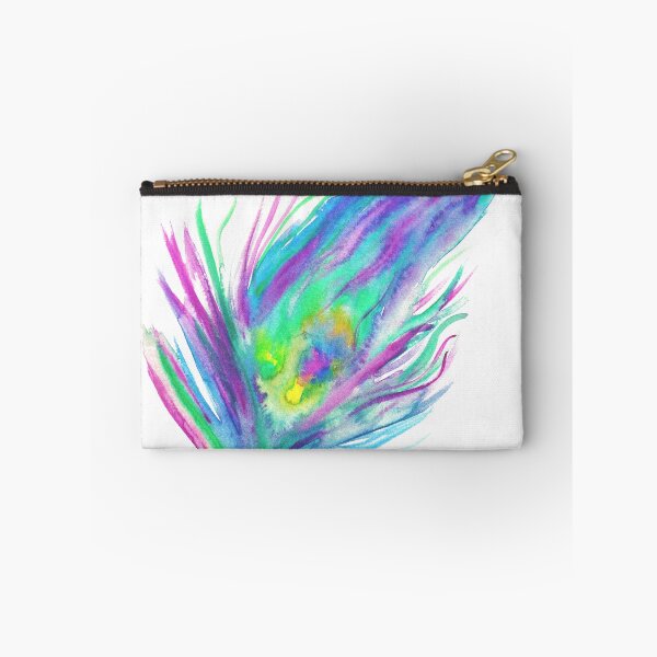 Item preview, Abstract peacock feather bright watercolor paint designed and sold by GirlyTrend.