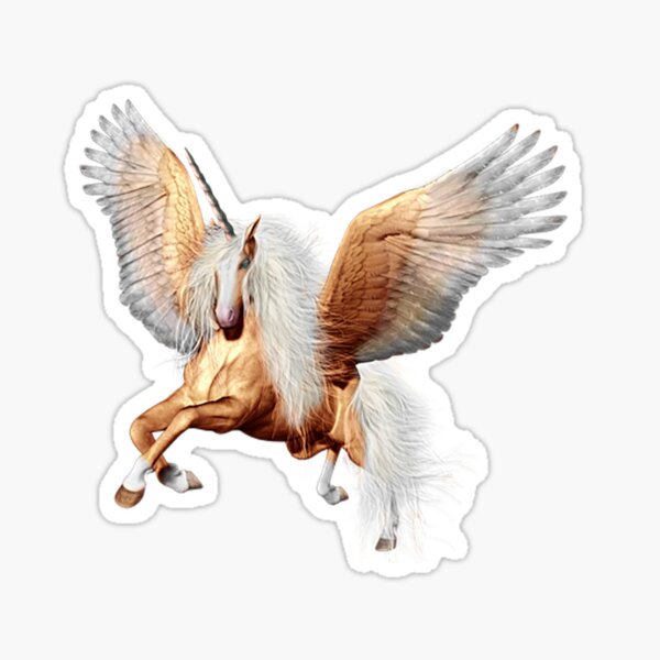 Flying Unicorn Stickers Redbubble - can you fly with fake wings in horse world roblox