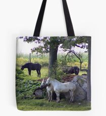 Dozing Percherons Tote Bag