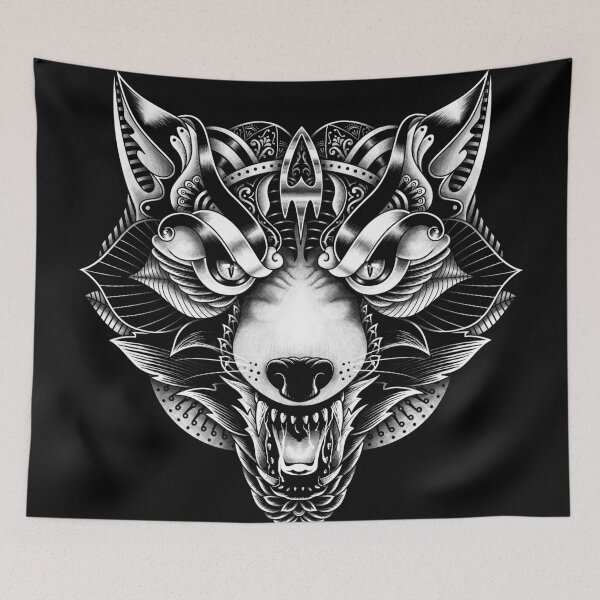Item preview, Angry Wolf Ornate designed and sold by Quilimo Studio.