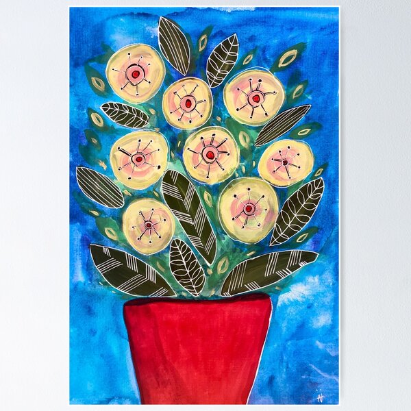 Item preview, Yellow Flowers in Vase  designed and sold by Anna Just Art.